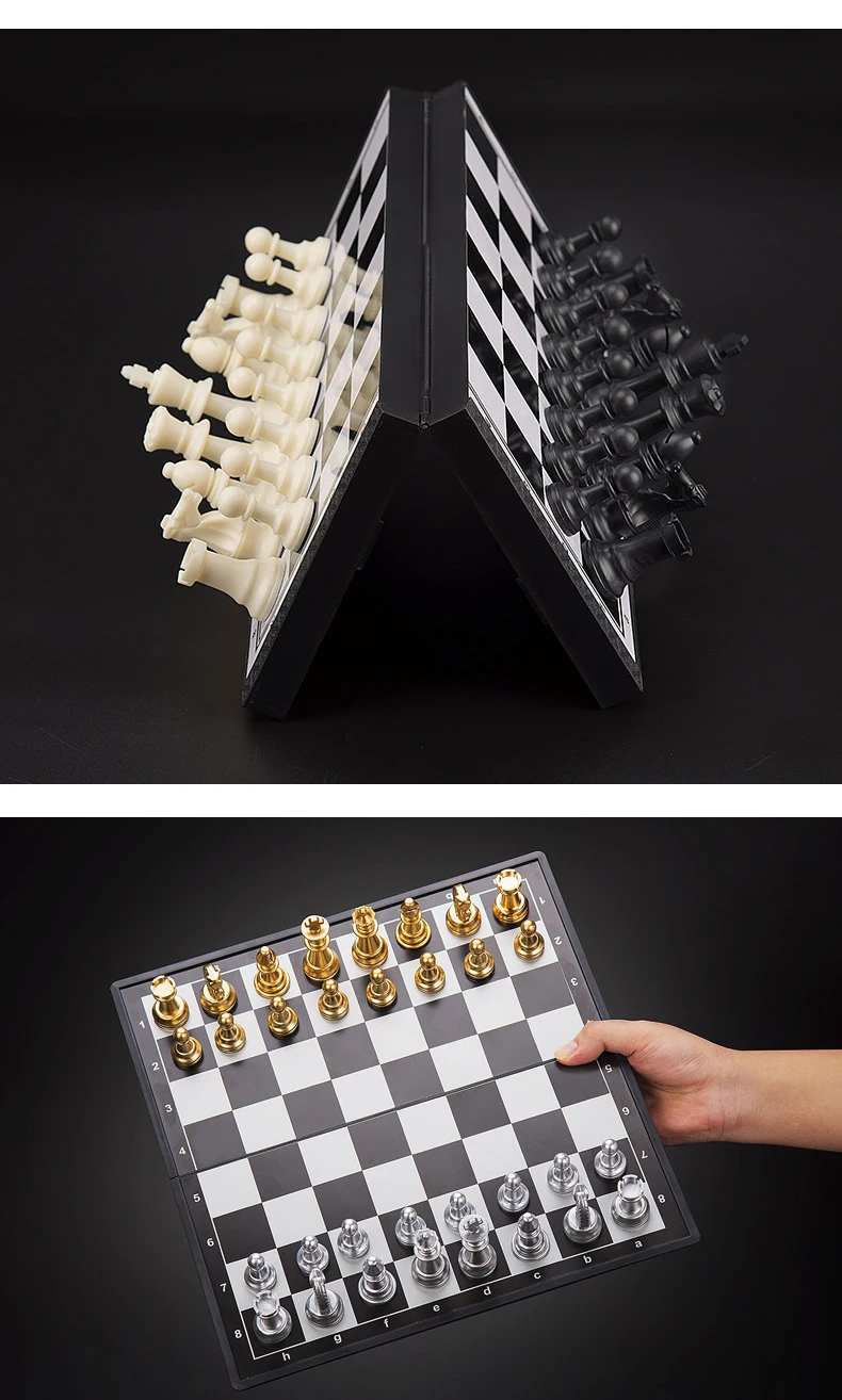 High Quality Magnetic Chess Board Medieval Gold And Silver Chess Board Set Leisu 