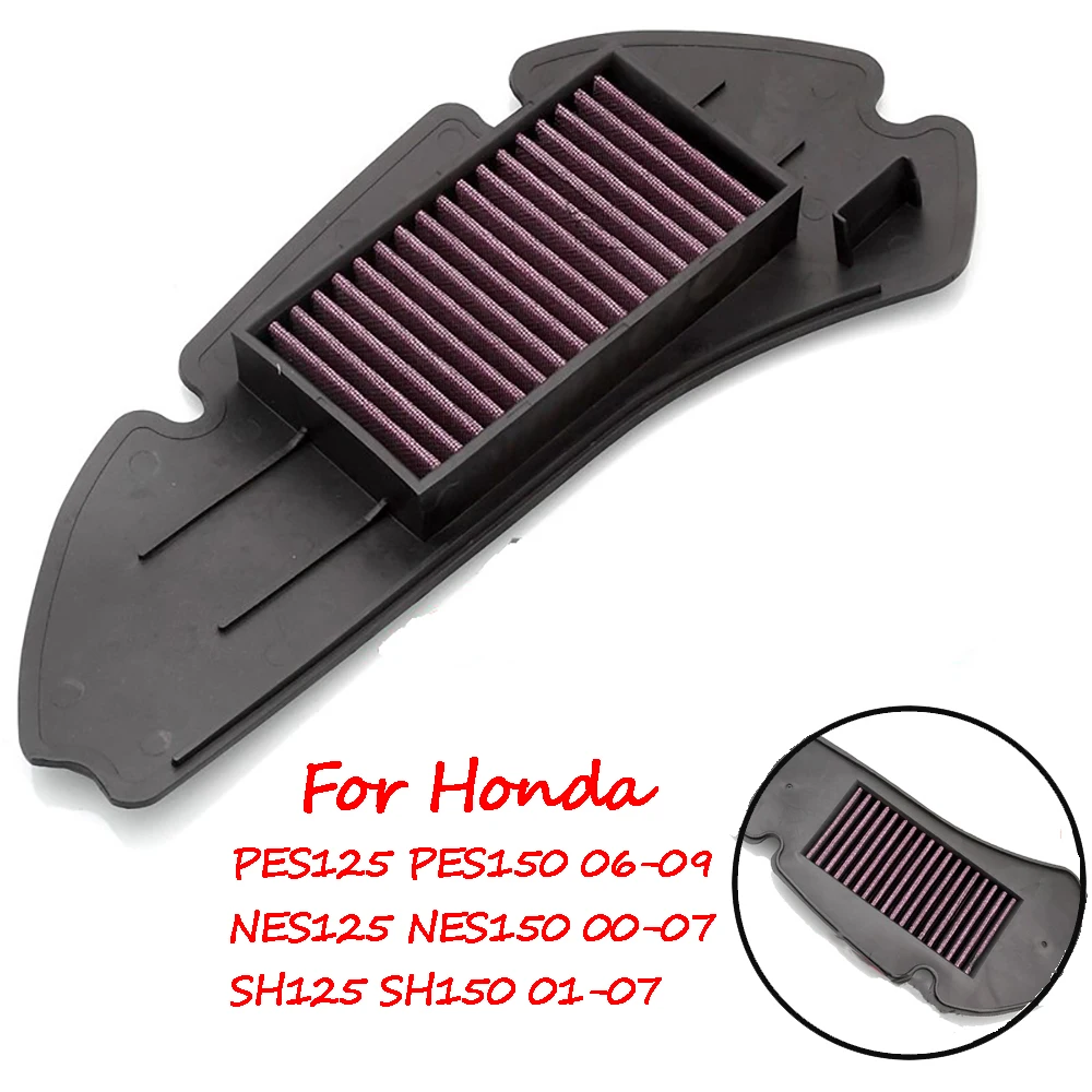 

Motorcycle Air Intake Filter Cleaner High Flow Non-woven Fabric Air Filter For Honda PES125 PES150 SH125 SH150 SES125 SES150