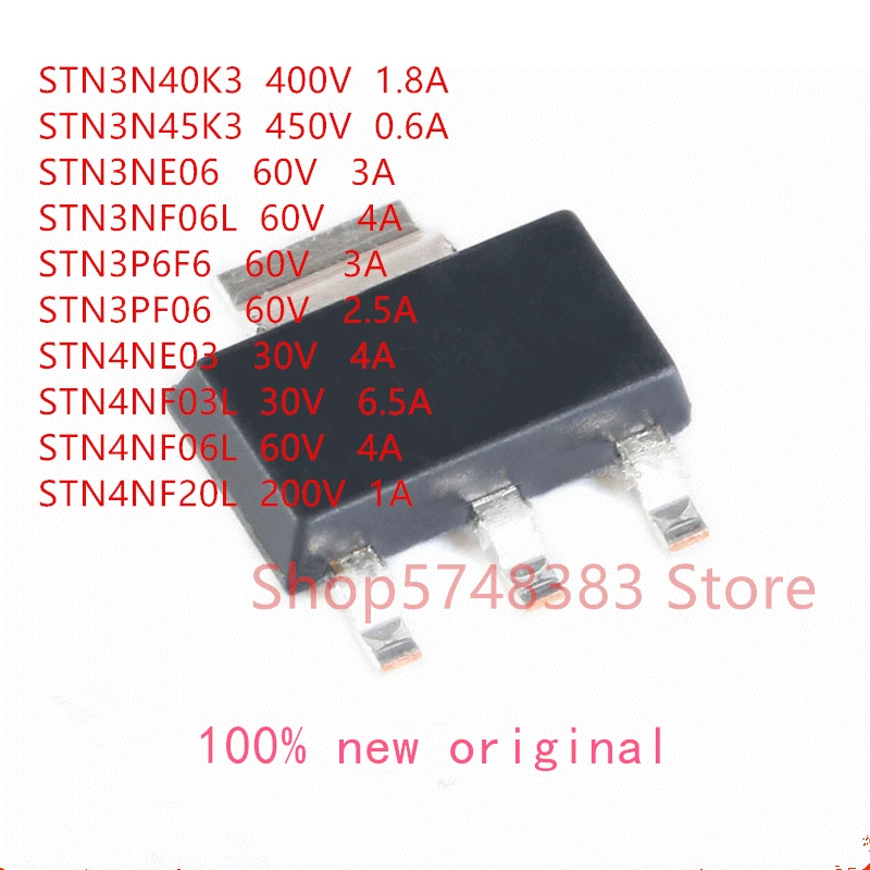 10 шт./лот STN3N40K3 STN3N45K3 STN3NE06 STN3NF06L STN3P6F6 STN3PF06 STN4NE03 STN4NF03L STN4NF06L stn4f20f223 SOT | Электроника