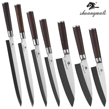 

Japanese Sushi Knives Set German 1.4116 Stainless Steel Kitchen Filleting Knife Cutting Salmon Cleaver Fish Deba Sashimi Knife