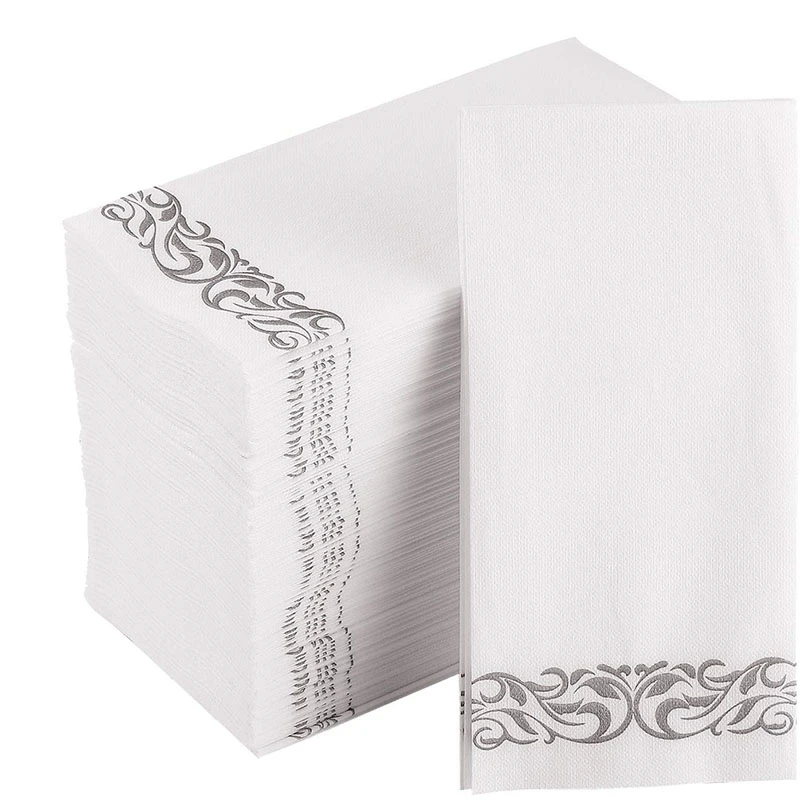 Disposable Hand Towel, Soft Absorbent Absorbent Paper Towel Decorative Napkin for Bathroom, Kitchen, Wedding, Party, Dinner or E