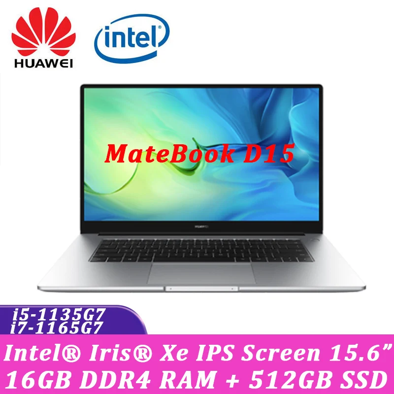 Huawei MateBook D 15 2021 laptop i7-1165G7 16GB RAM 512GB SSD 15.6-inch full-screen notebook computer Ultrabook