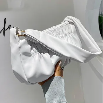 

2020 New Women Bags Casual Wild baguette Handbags Fashion Shoulder Crossbody Bags Chain Bag Ladies Pleated Cloud Bags