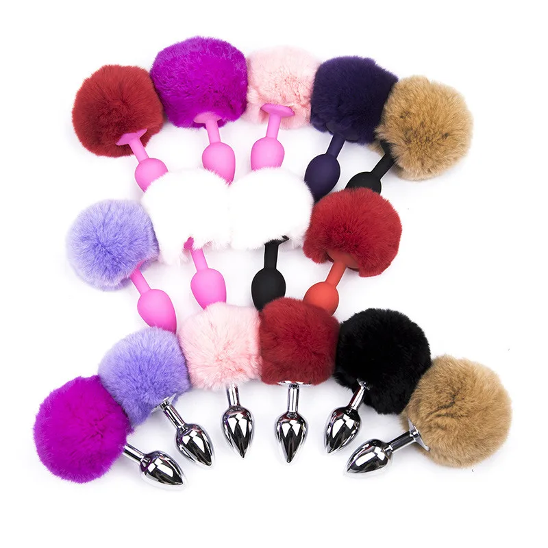 Tail Anal Plug with Crystal Jewelry Smooth Touch Stainless Steel Bunny Butt No Vibration Sex Toys for Woman Men Gay | Красота и