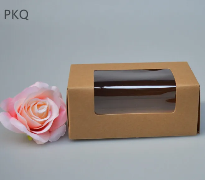 30 шт. оконная подарочная упаковочная коробка из крафт бумаги коробки для макарон