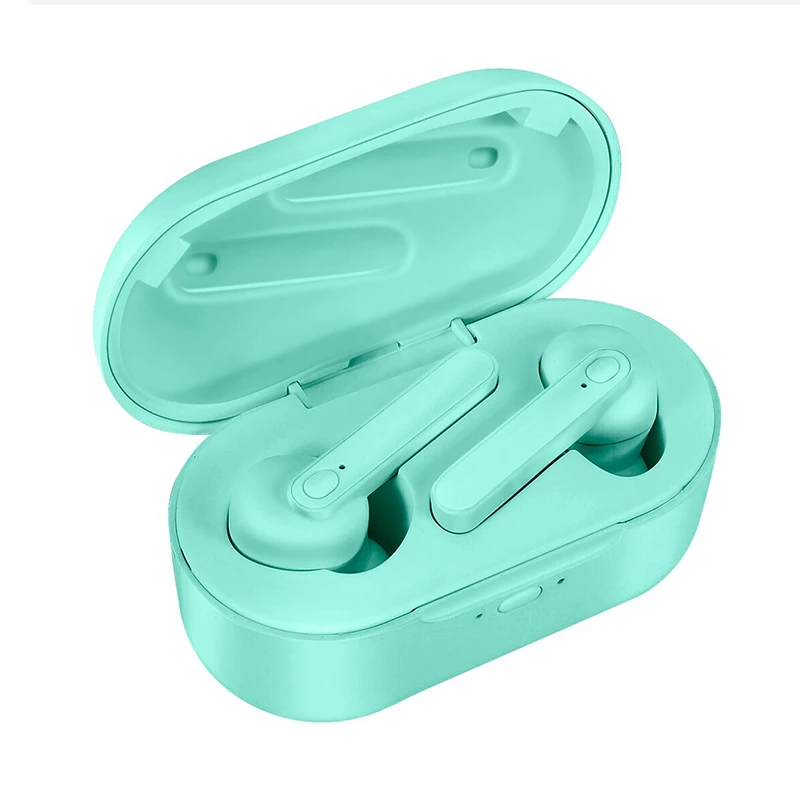 TWS DT-5 HD Call Bluetooth 5.0 Wireless Earphones Smart Noise Cancelling In Ear Earbuds 4h Music Time Waterproof Sports Headset - Цвет: green