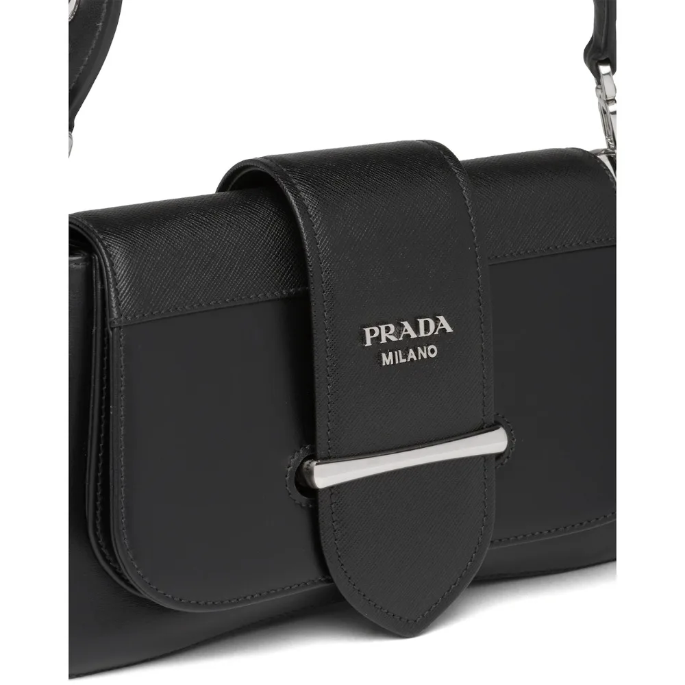Prada Sidonie кожаная сумка через плечо на молнии сумки через плечо для женщин сумка-мессенджер дамская сумка 1BD228_2BB0_F0002_V_OJN