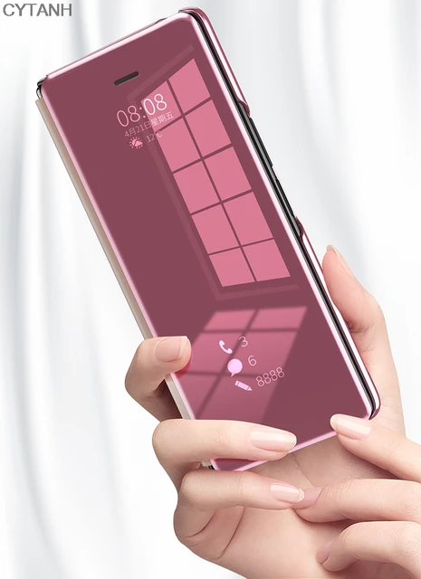 Leather Honor Lite Mirror Flip Cover Mirror Case For Huawei Honor