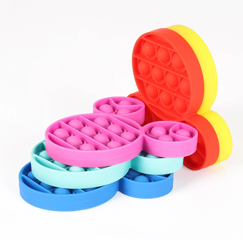 Kawaii Anti stress Relief Mickey Mouse Press Bubble Educational Puzzle Fidgets Toy Kids Toys Soft Squishy Squeeze Push Bubbles squishy mesh ball