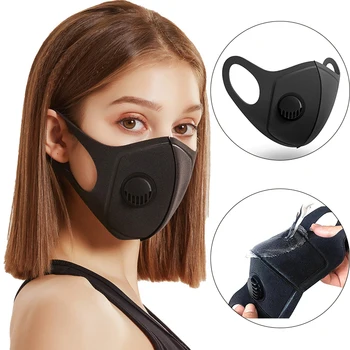 

Face Mask Respirator Anti Dust Mask PM2.5 Filter Breath Valve Nano-polyurethane Washable Reusable Mouth Facial Masks Unisex