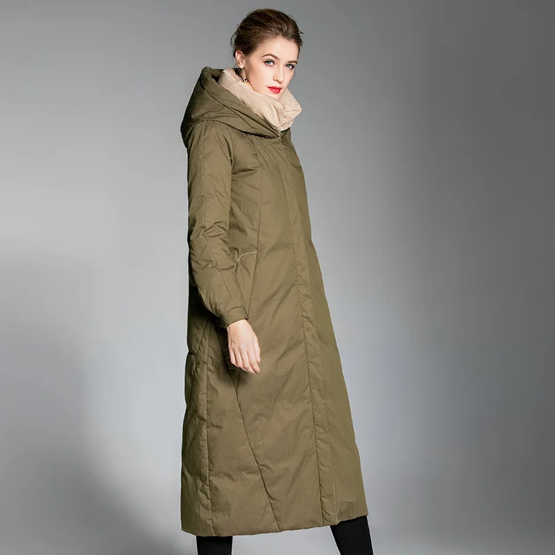 Johnature зимнее женское однотонное пуховое пальто с капюшоном, повседневное теплое пальто нового размера плюс, женская одежда с карманами, пальто высокого качества - Цвет: Зеленый