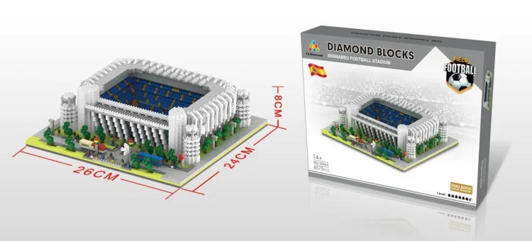 Знаменитый Испанский Реал Мадрид футбольный клуб микро алмазный строительный блок Стадион Санта Бернабеу модель nanobricks коллекция игрушек