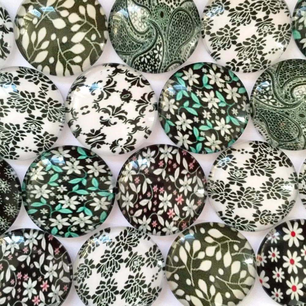 Стеклянный кабошон с разными узорами 20 мм 25 мм|jewelry components|photo glass cabochonscameo base |