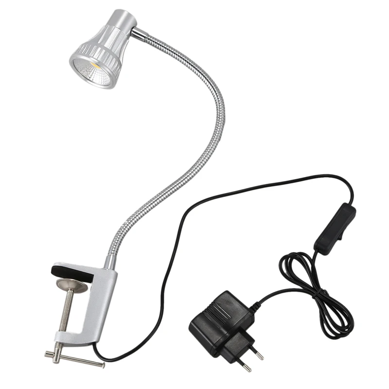 

LED Desk Lamp with Clip Flexible Lamp LED Bedside Reading Light Gooseneck Lamp with EU Plug