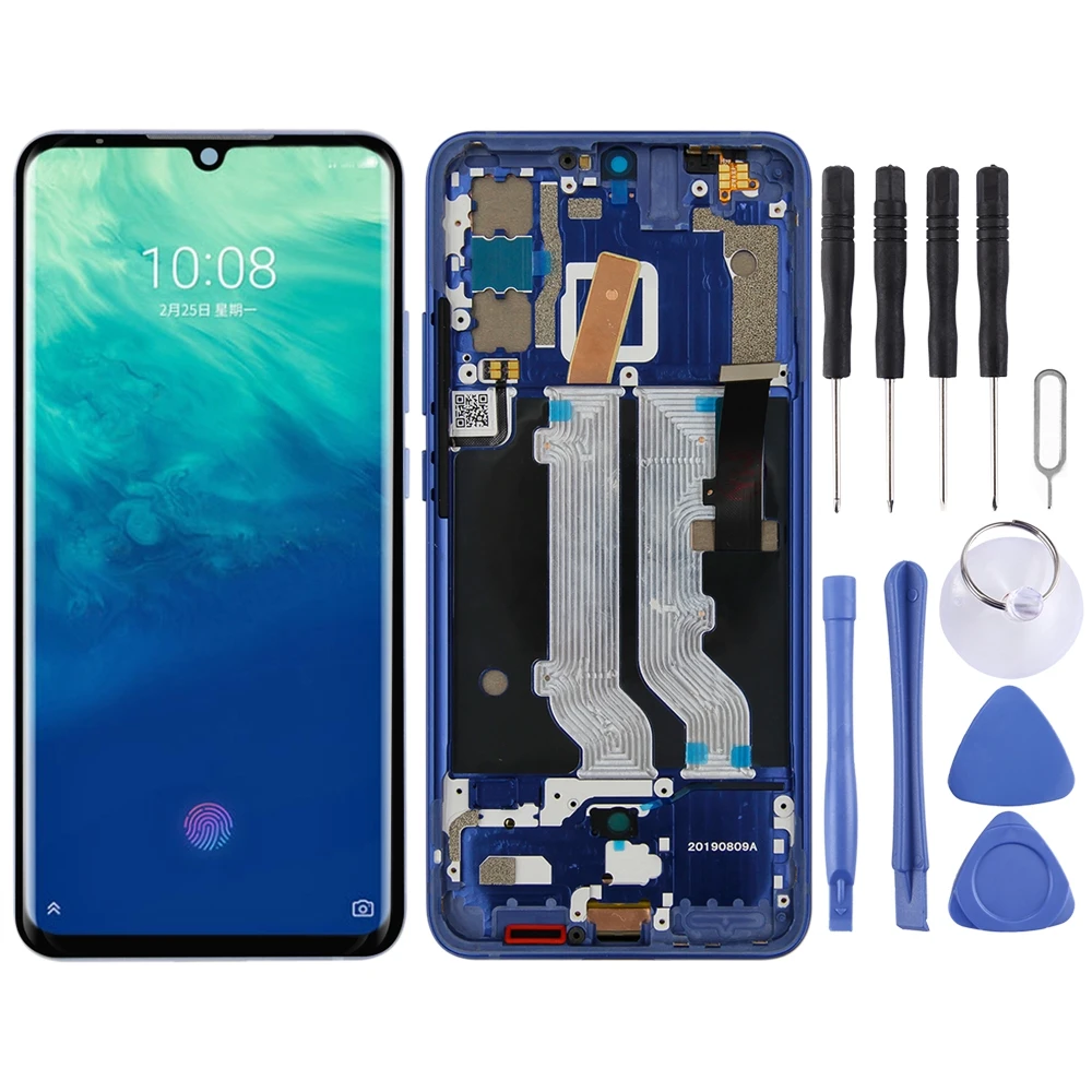 ЖК-экран и дигитайзер AMOLED в сборе с рамкой для ZTE Axon 10 Pro (версия 4G) (синий) |