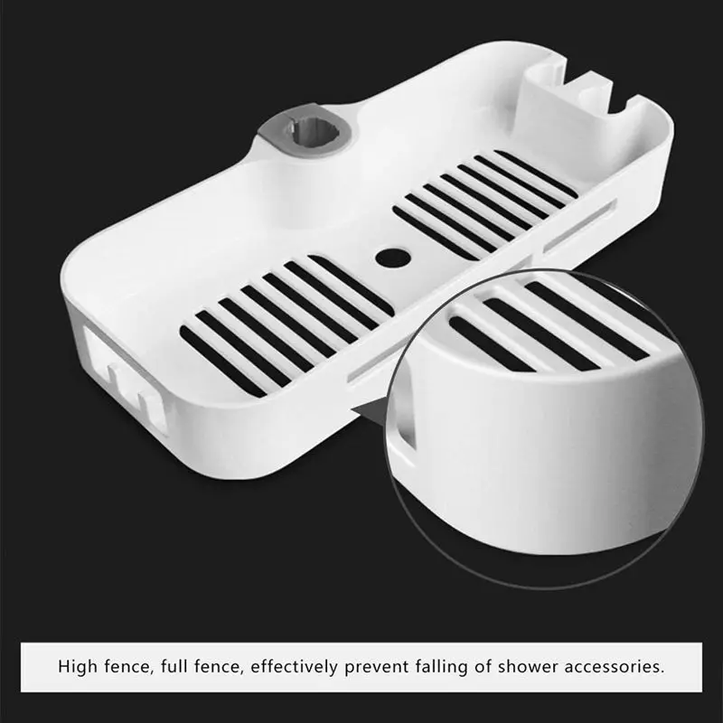 Storage Shelf for Shower Shelf Soap or Shampoo Holder Shower Post Telescopic ABS Towels Mounting without Drilling, Bathroom Orga