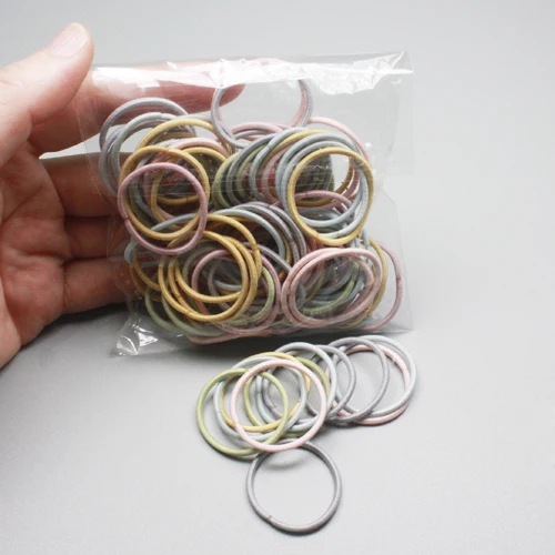 Big 2.5cm - OPP 100 шт./компл. мульти Цвет крошечные девушки Карамельный цвет резинки для волос без складок ленты объемные эластичные резинки для волос аксессуары FQ002 - Цвет: Big 2.5cm - OPP