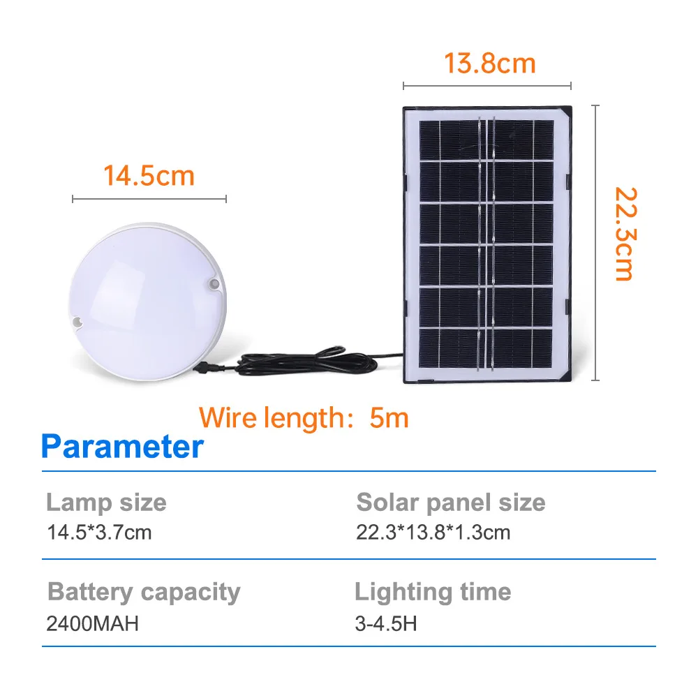 

Unpowered LED Solar Ceiling Light Balcony Street Light 18W with Remote Control Timing Light Control Solar Power Supply