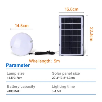 

Unpowered LED Solar Ceiling Light Balcony Street Light 18W with Remote Control Timing Light Control Solar Power Supply