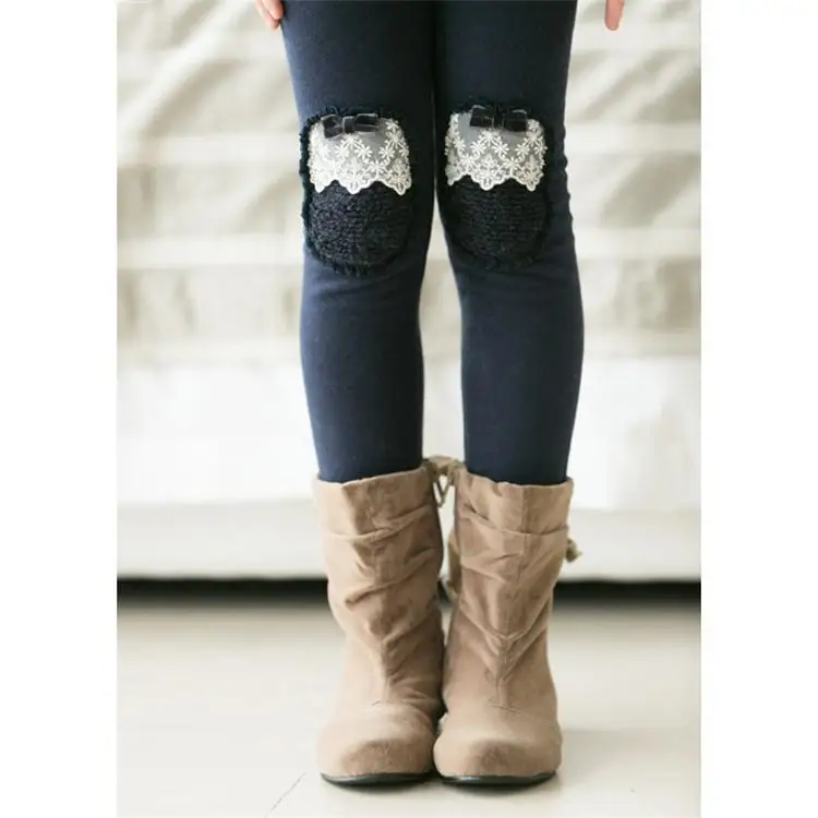 [Special Offer] New Style Childrenswear Winter Style Girls' Trousers Patch Korean-style plus Velvet Warm Crawler Girls Base
