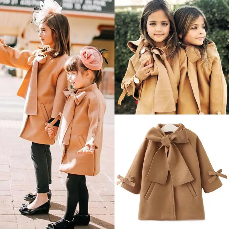 

Toddler Baby Kid Girl Spring Clothes Bowknot Coat Top Princess Formal Outfits Outerwear Clothes 2-8T