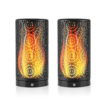 

LED Flame Light Christmas Lights Decoration LED Flickering Flame Light Portable USB Rechargeable Table Lamps (2Pcs)