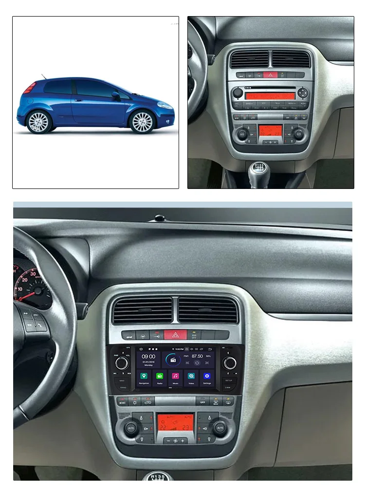 Discount Free shipping! 4+64G Android9.0 Car dvd multimedia palyer For Fiat Grande Punto Linea 2006-2012 GPS Navigation Radio RDS Linea 6