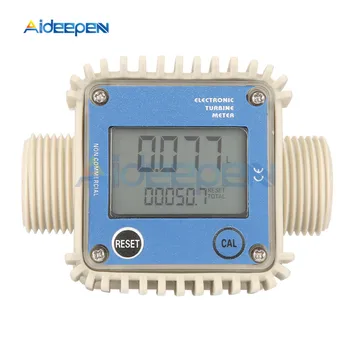 

Digital K24 Turbine Flow Meter Water Fuel Flow Water Meter 10-120L Min Flowmeter For Chemicals Water Flow Ultrasonic Flow