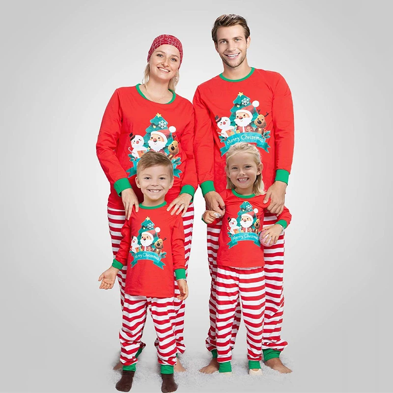 

2020 Christmas Family Matching Outfits Adult and Child Printed Top+pants Christmas Family Matching Pajamas 2PCS Set Holiday Set