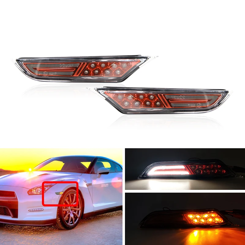 Подходит для Nissan GTR GT-R R35 2007-2017 белые светодиодные ходовые позиции DRL светильник