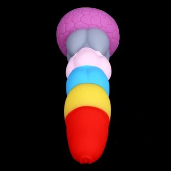 Multicolor Dildo Realistic Dildo with Suction Cup G-Spot Massage Anal Plug Huge Dragon Dildo for Anal Female Colourful Sex Toys 4