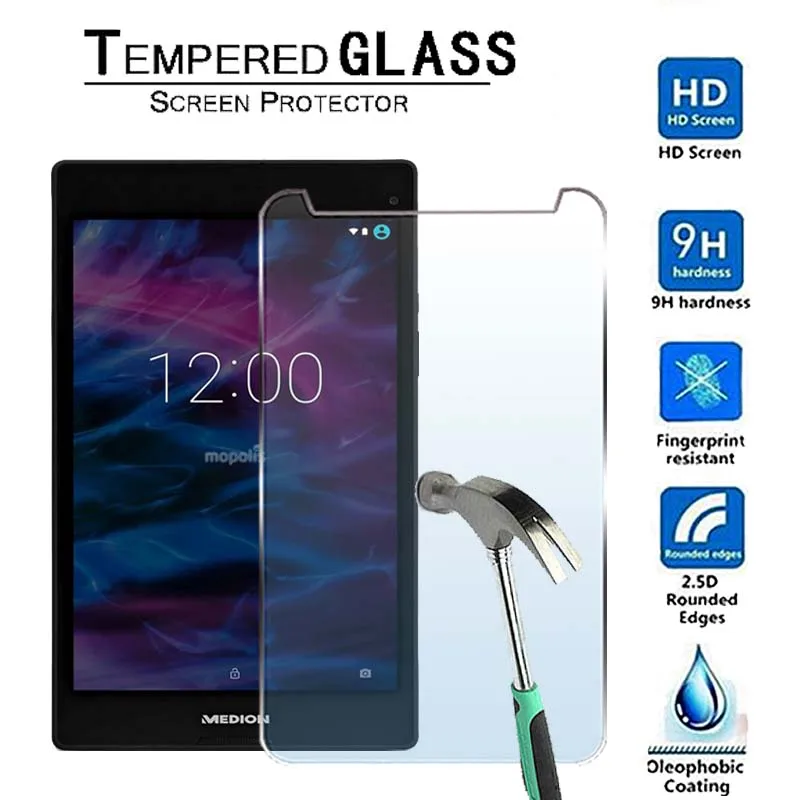 

For Medion Lifetab P8313 8 Inch-Premium Tablet 9H Tempered Glass Screen Protector Film Protector Guard Cover
