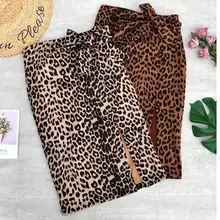 Осенне-зимние женские юбки, сексуальная юбка-карандаш с леопардовым принтом, повседневные юбки с бантом, Юбки До Колена размера плюс, Faldas Mujer Moda Jupe Femme