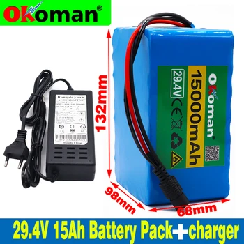 

high quality 7S5P 24v 15Ah battery pack 250w 29.4V 15000mAh lithium ion battery for wheelchair electric bicycle + charger
