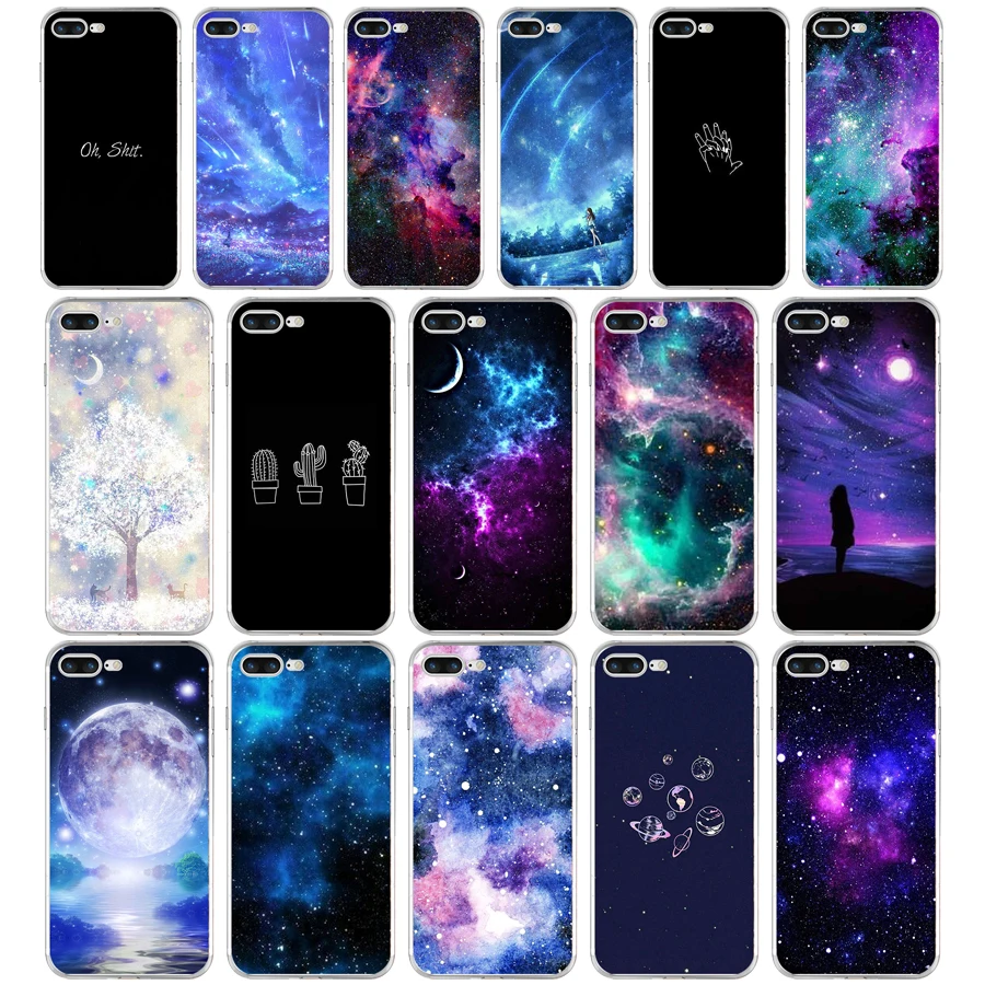 295FG sky Space planet Black Soft TPU Silicone Cover Case For Apple iPhone5 5s se 6 6s 7 8 plus x xr xs max | Мобильные телефоны и