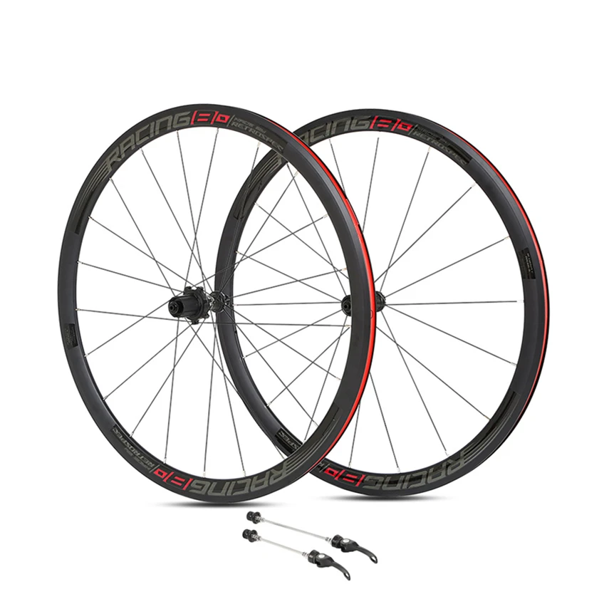 

RS ultra-light Road Bike 700C wheels Ceramic Sealed Bearing hub 4 Bearings Flat Spoke V Brake Bicycle wheelset 36mm rims