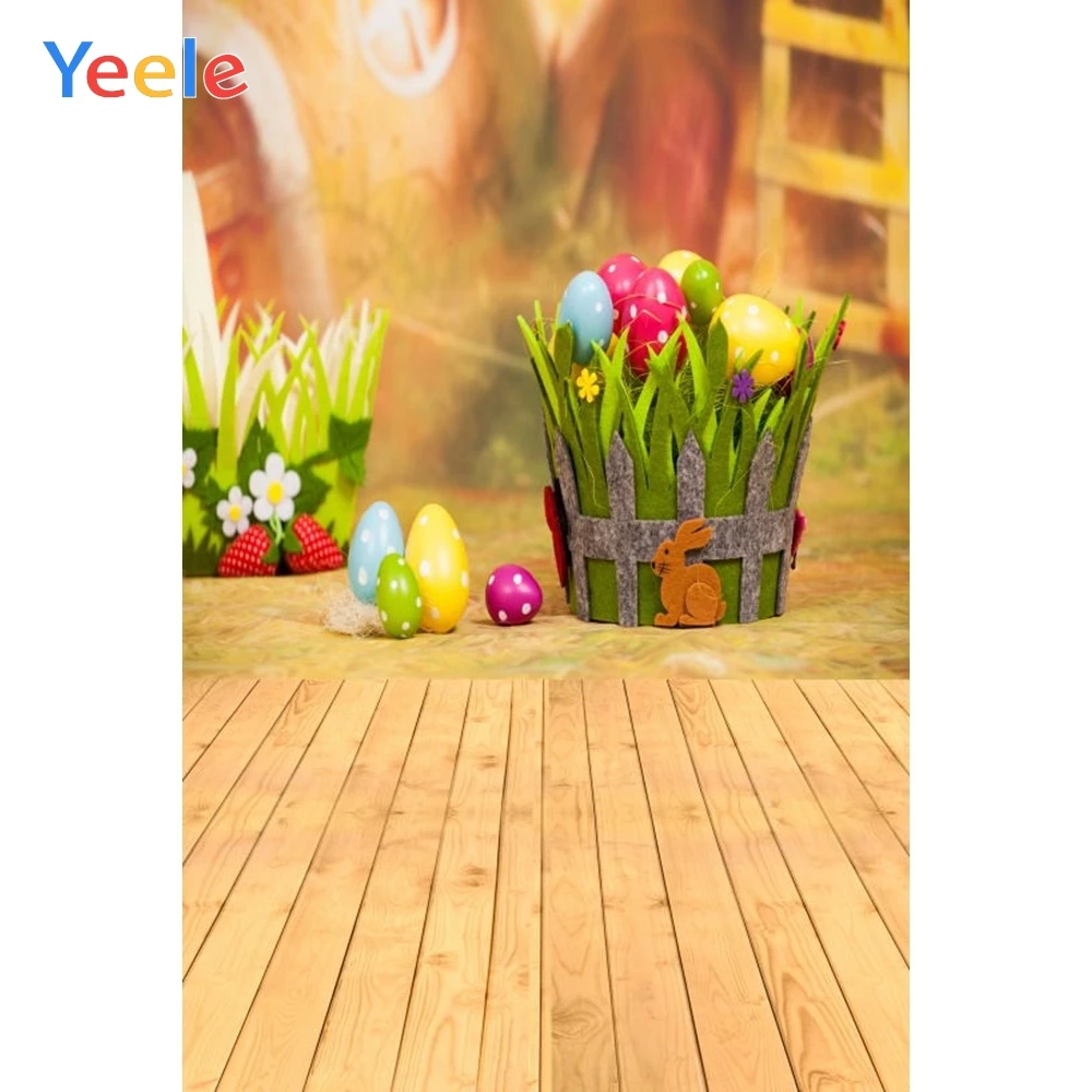 

Spring Easter Grass Eggs Rabbit Flower Baby Shower Portrait Backdrop Photography Background For Photo Studio Vinyl Photozone