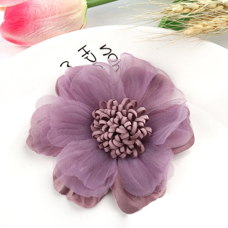 5PCS /33 Colors Mini Chiffon Fabric Flower For Wedding Invitation Artificial Flowers For Dress Decoration - Цвет: 9