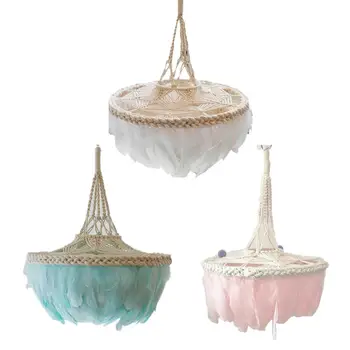 

Feather Pendant Polyester Hand-woven Pendant Feather Dream Catch Interior Decoration Pendant Style Home Wall Decoration Feathe