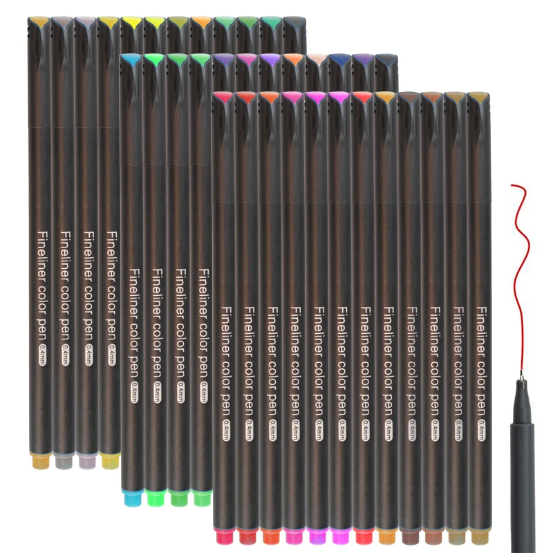 

12/24/36 Colors Fineliner Pens Art Markes Fine Line Coloring for Sketch Writing Drawing Note Taking Coloring Fine Point Markers