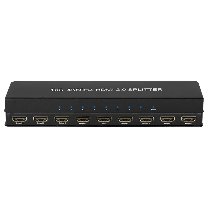 Ультра тонкий 1x8 HDMI2.0 4K2K 60 Гц разветвитель