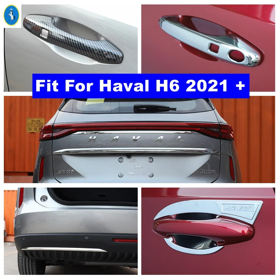 

Door Cap Pull Doorknob Handle Bowl / Rear Trunk Tailgate Molding Boot Garnish Bezel Panel Cover Trim Fit For Haval H6 2021 2022