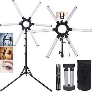 

fosoto Photography Light 6 Tubes 672Pcs LED Video Light 120W Multimedia Extreme Star Lamp With Tripod For Phone Camera Youtube
