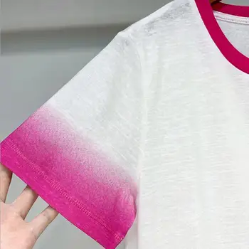 

Women's T-shirt 2020 Spring and Summer New Style Gradient Color Matching Short-sleeved T-shirt