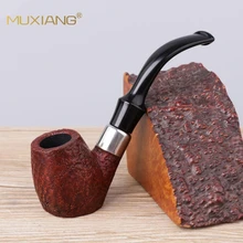 

Solid Wood Pipe Volcanic Briar Pipe Wooden Pipe 9mm Filter Pitted Sandblasting Smoking Accessories Smoking Pipe