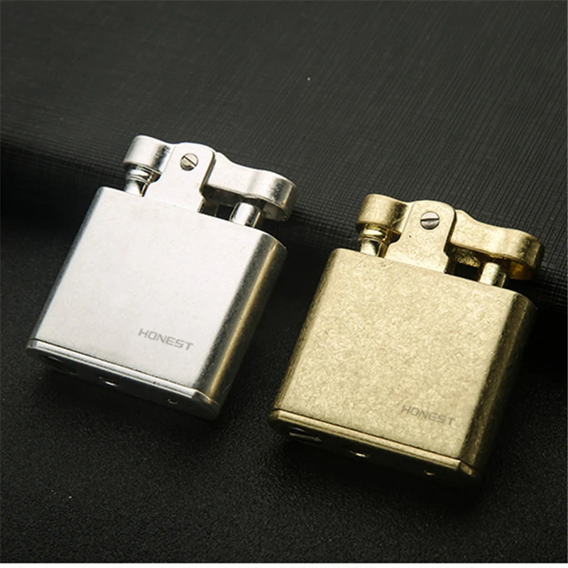 Honest Copper Cigarette Lighter Gasoline Vintage Kerosene For oil Lighter Grinding Wheels Fire Lighter Retro Windproof Lighter