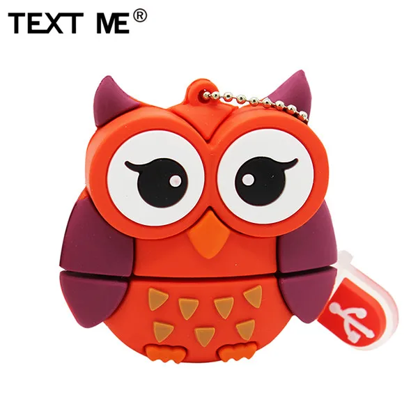 Usb флеш накопитель TEXT ME 64 ГБ с рисунком пингвина Совы лисы usb 2 0 4 8 16 32 флешка
