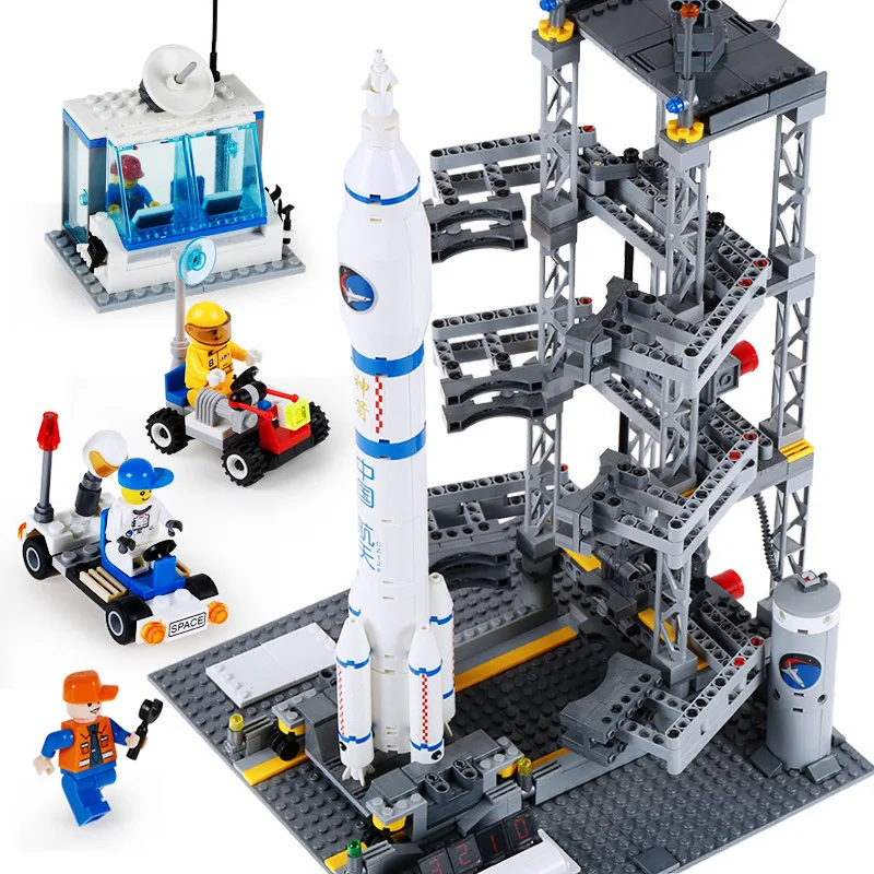 

KAZI 83001 Aerospace Rocket Shenzhou Nine Launch Pad Model Children Fight Inserted Educational Assembled Building Blocks Toy