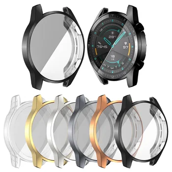

For Huawei Watch GT2 46MM Watch Electroplate TPU Screen Protector Case Frame Protective Cover Shell for huawei watch gt 2 Case