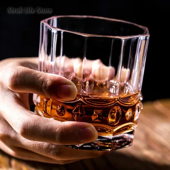 

Foreign Whiskey Glass Crystal Champagne Glasses Creative Ins Nordic Octagonal Thickened Home Champagne Set Beer Glass Cups FJ028